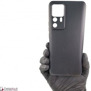 Silikoninis plonas 1mm. storio dėklas - juodas (Xiaomi 12T/12T Pro)